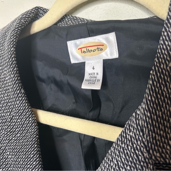 Vintage Talbots Black and White Blazer Structured Suit Jacket Size 4 - Picture 4 of 8